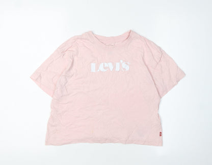 Levi's Girls Pink Logo T-Shirt, Size 14 Plus, Short Sleeve