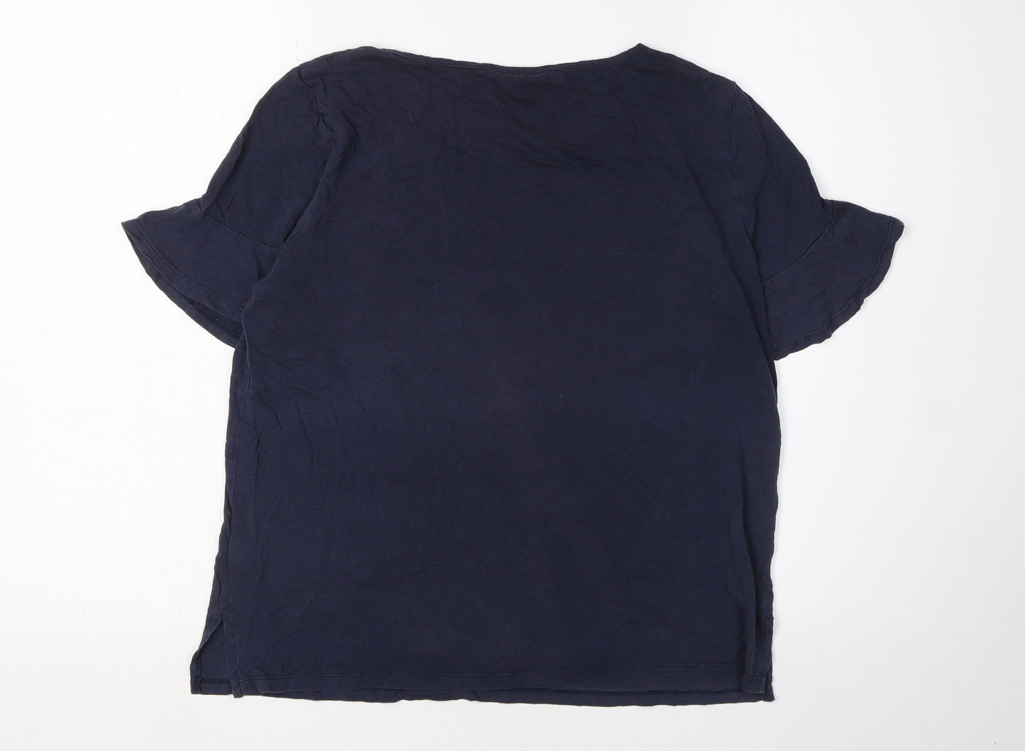 Womens UK Size L Great Plains Blue Basic T-Shirt