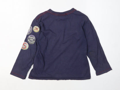 Diesel Boys Blue Graphic Long Sleeve T-Shirt Size 6 Years