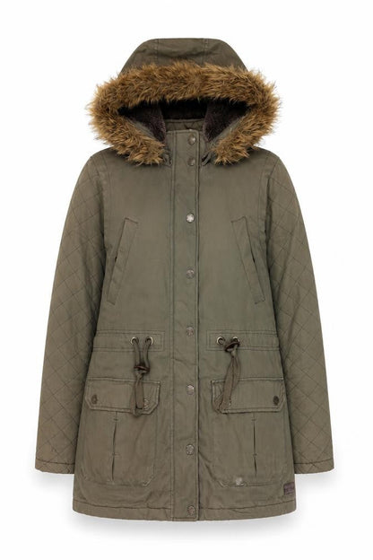 Womens UK Size 10 FatFace Green Parka Coat