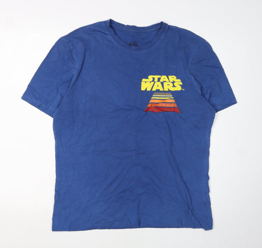 Marks and Spencer Star Wars T-Shirt, Blue, Men's M, Graphic Tee