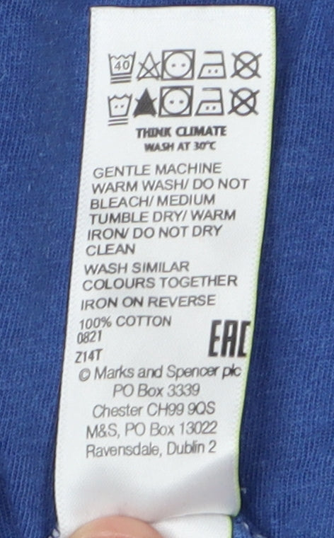 Marks and Spencer Star Wars T-Shirt, Blue, Men's M, Graphic Tee