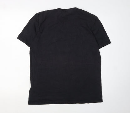 mytees Men's Black Graphic Print Cotton T-Shirt M