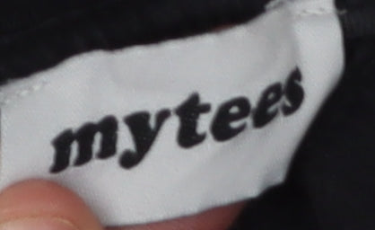mytees Men's Black Graphic Print Cotton T-Shirt M
