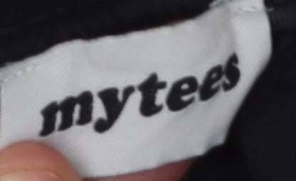 mytees Men's Black Graphic Print Cotton T-Shirt M