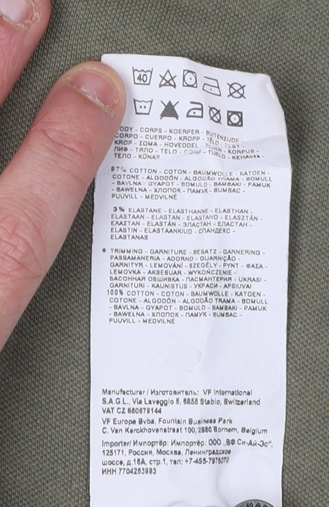 Napapijri Men's Green Polo Shirt Size L - Solid Casual Style