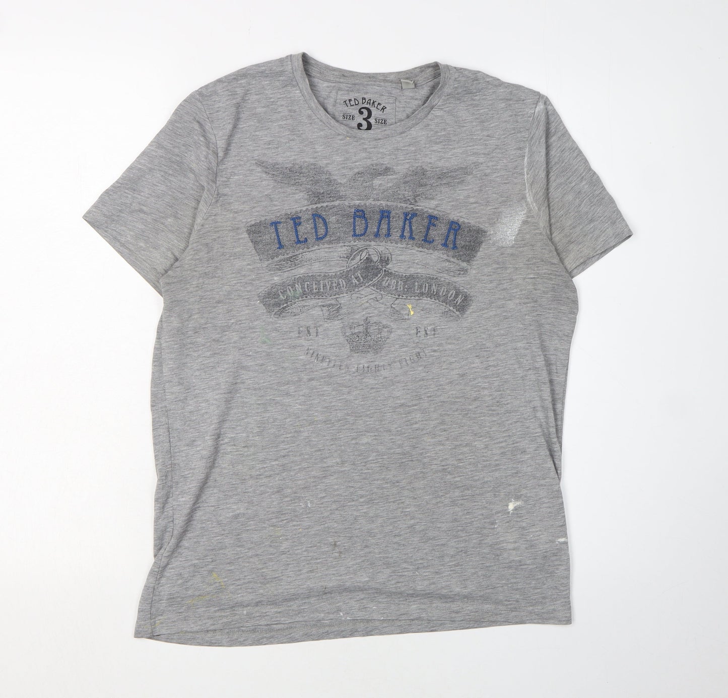 Ted Baker Men's Grey Graphic Print T-Shirt M