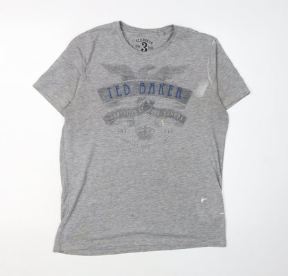 Ted Baker Men's Grey Graphic Print T-Shirt M