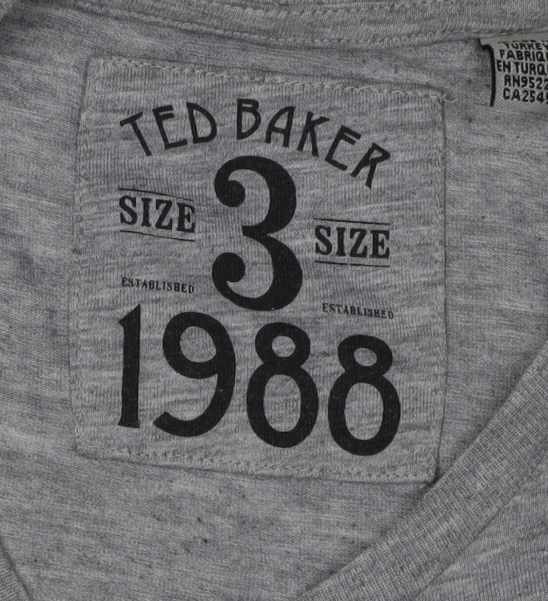 Ted Baker Men's Grey Graphic Print T-Shirt M