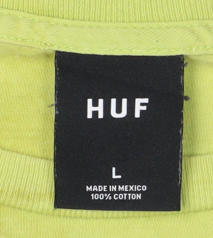Mens UK Size L HUF Green  T-Shirt