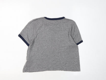 Womens UK Size XS Hollister Grey Cropped T-Shirt
