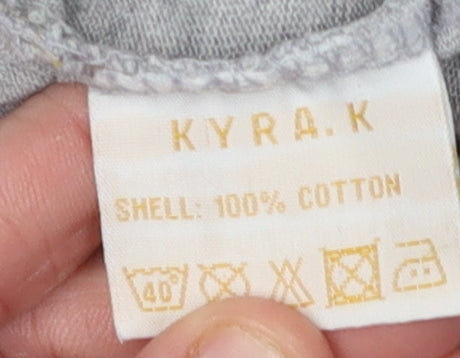 KYRA K Women's Grey T-Shirt, M, Casual Style