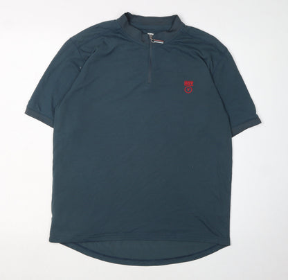 HOY Men's Blue L Polo Shirt 1/4 Zip Short Sleeve