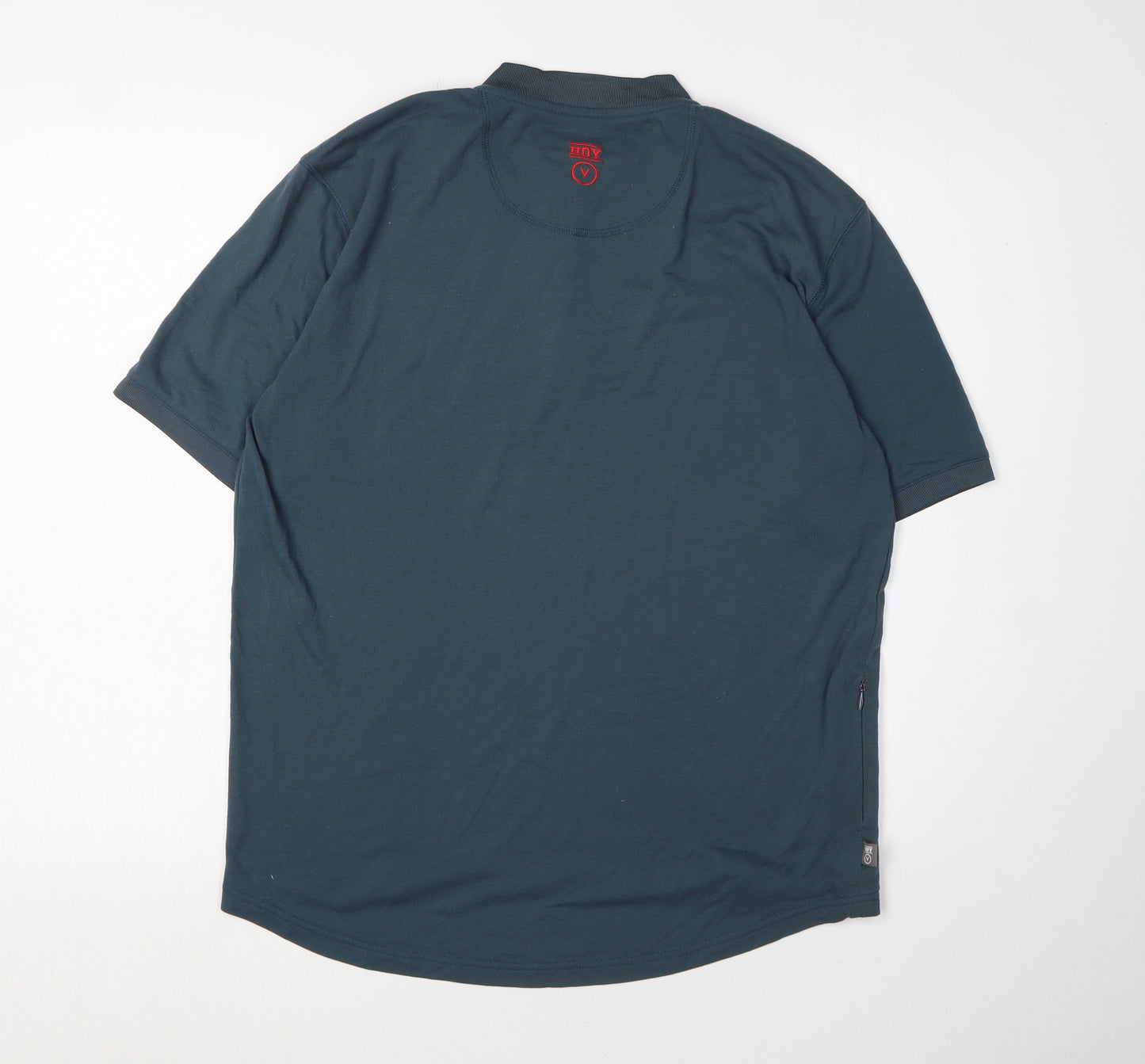 HOY Men's Blue L Polo Shirt 1/4 Zip Short Sleeve