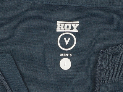 HOY Men's Blue L Polo Shirt 1/4 Zip Short Sleeve