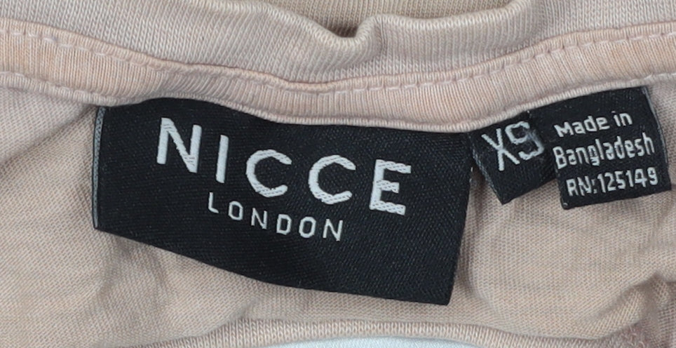 NICCE Men Beige XS Solid Crew Neck Tee