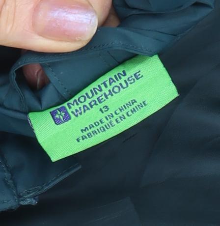 Mountain Warehouse Girls Green Rain Coat 13 Years Waterproof Jacket