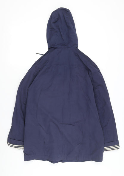 Womens UK Size 10 FatFace Blue Parka Coat