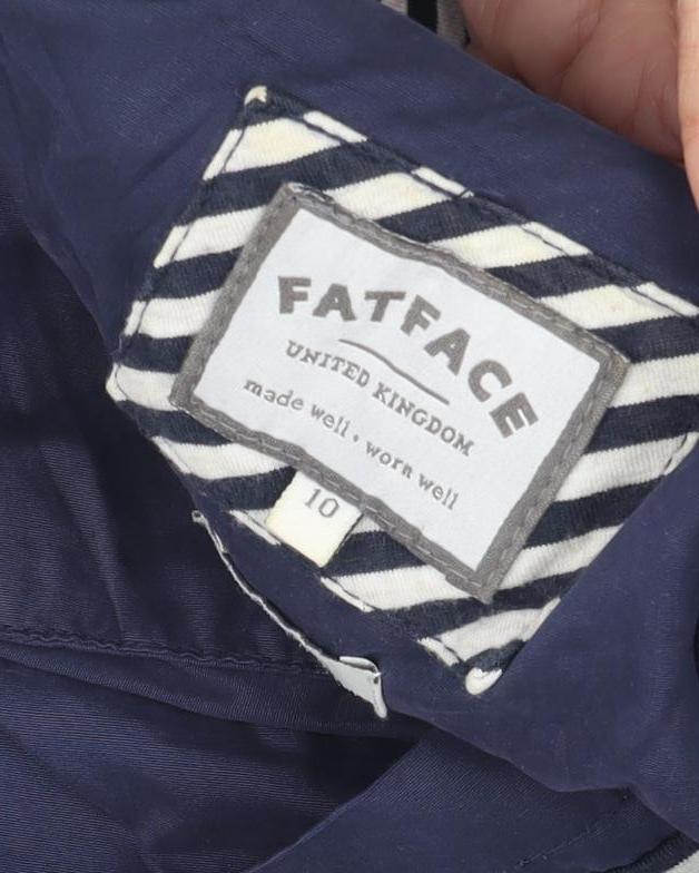 Womens UK Size 10 FatFace Blue Parka Coat
