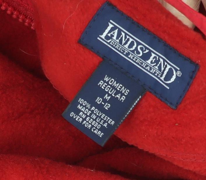 Womens UK Size M Lands' End Red Basic Jacket