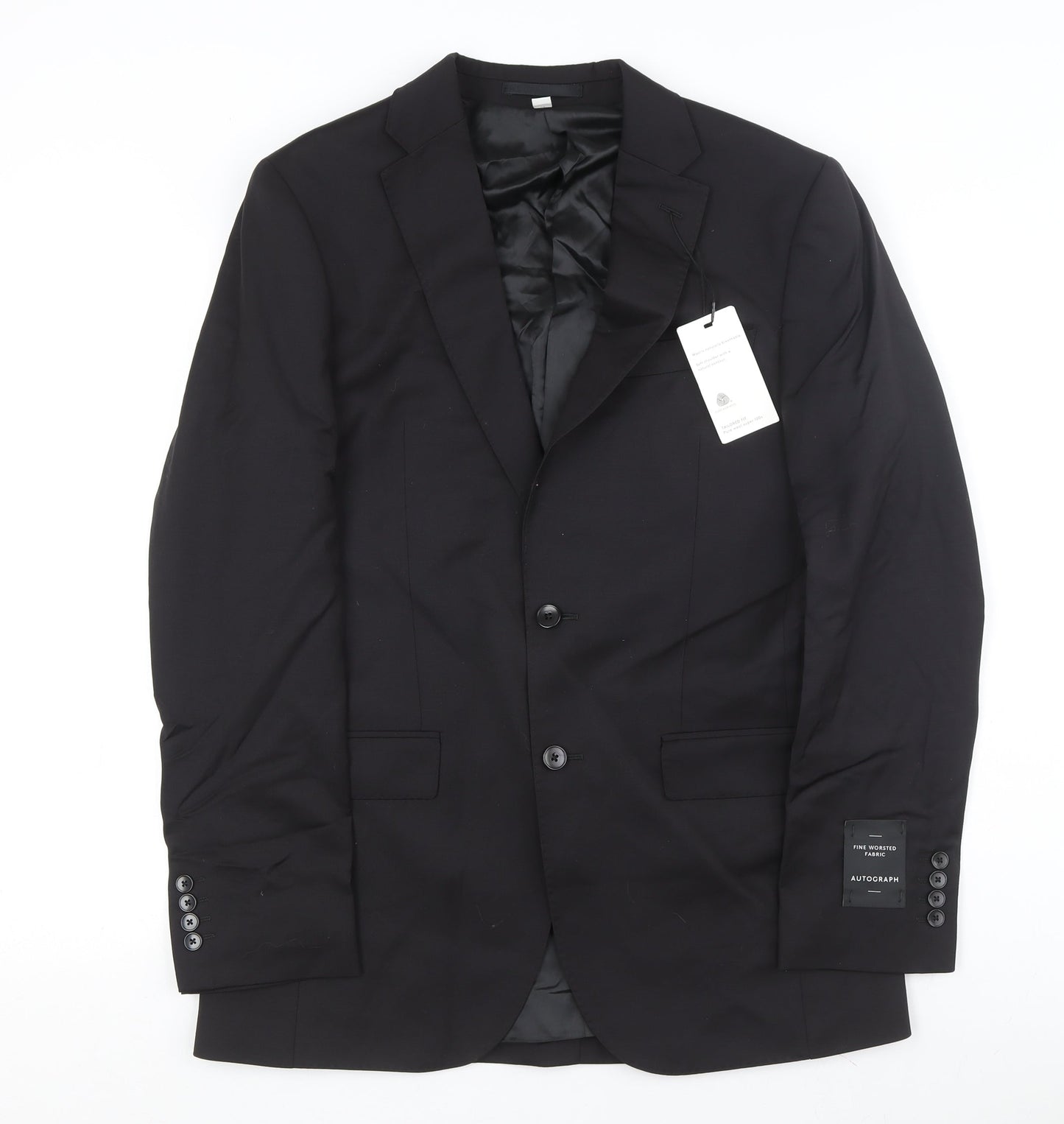 Mens UK Size 38 Marks and Spencer Regular Black Suit Jacket