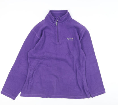 Regatta Women's Purple Fleece 1/4 Zip Sweatshirt Size 12