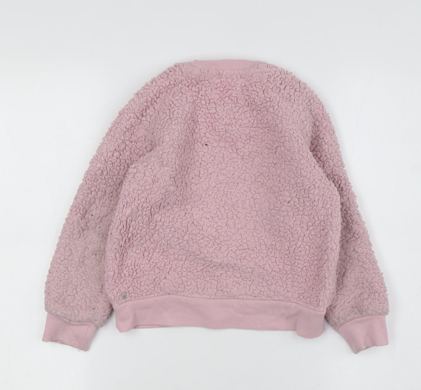 Jeff & Co Girls Pink Cat Sweatshirt 5-6 Years Bouclé Pullover