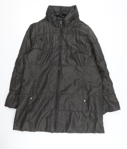 Marks and Spencer Women's Black Check Puffer Coat L