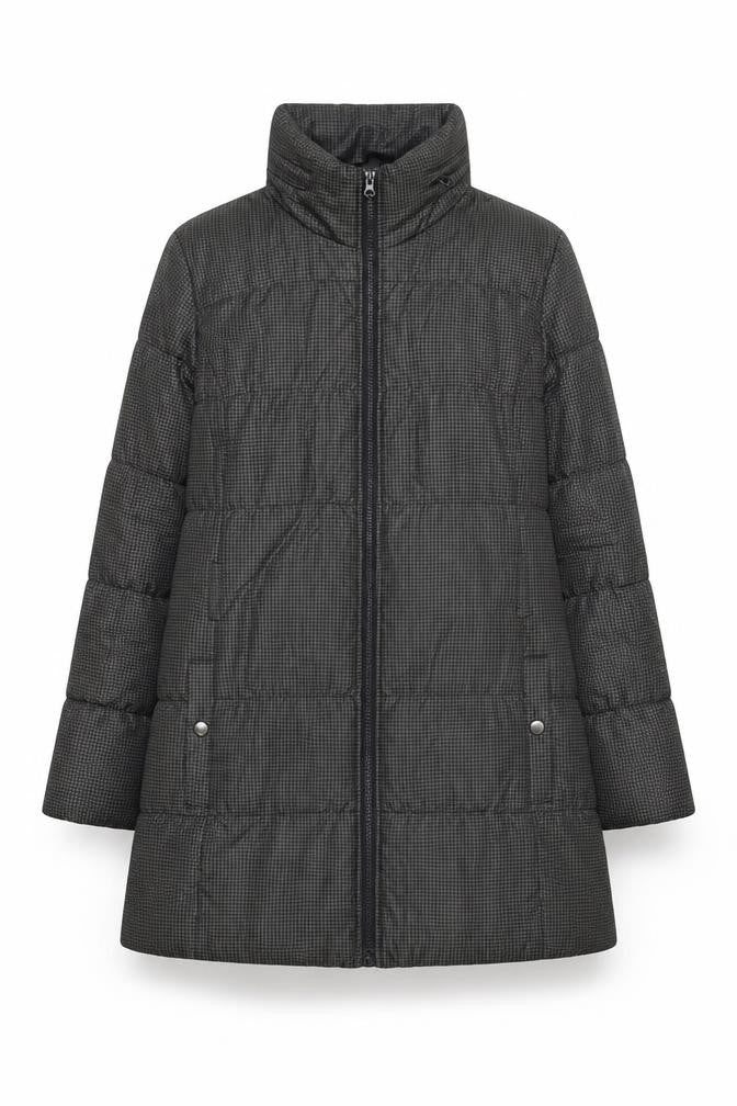 Marks and Spencer Women's Black Check Puffer Coat L