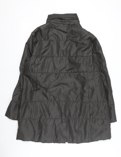 Marks and Spencer Women's Black Check Puffer Coat L