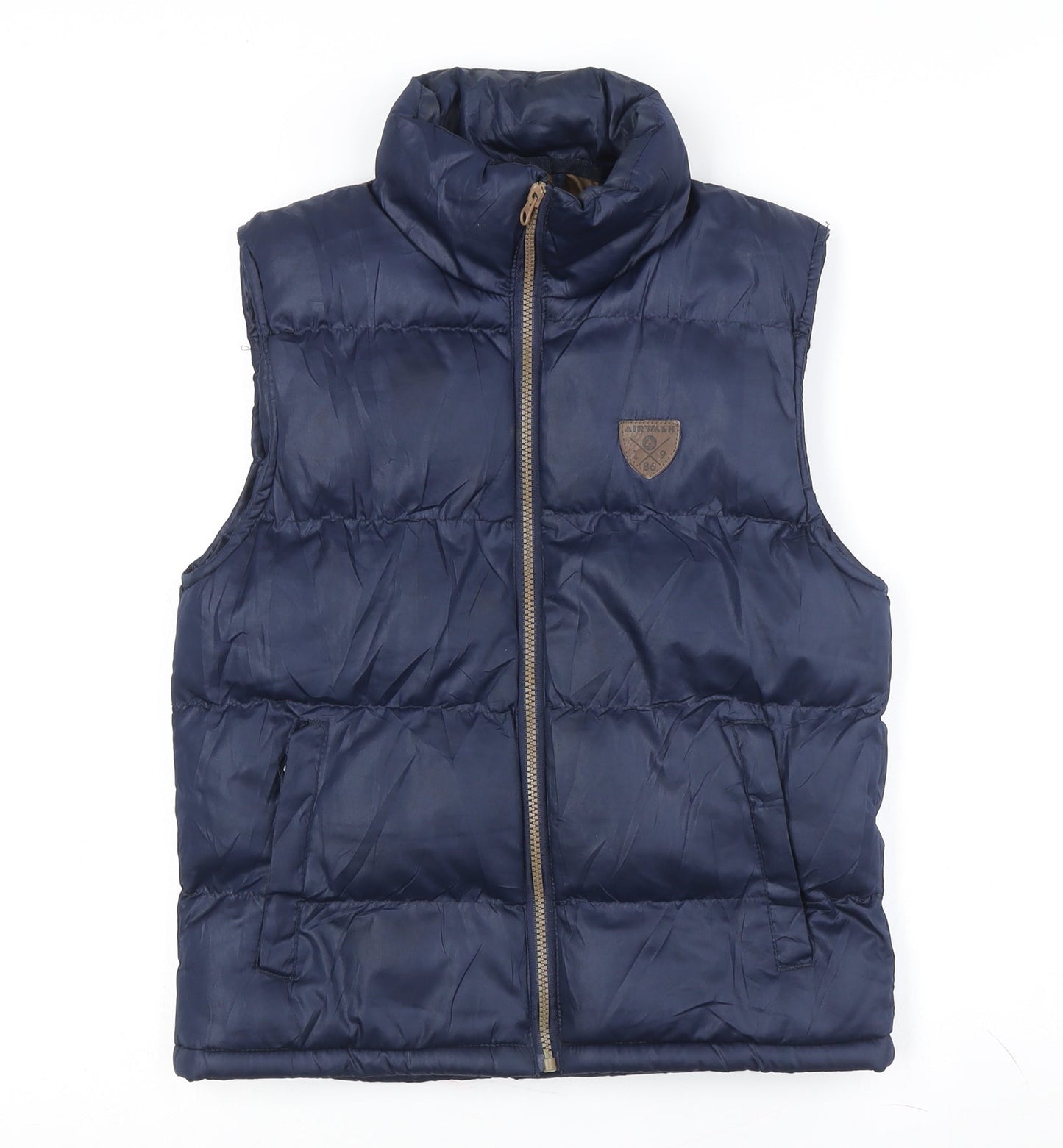 Airwalk Unisex Blue Puffer Waistcoat Full Zip Size 7/8