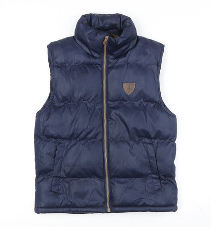 Airwalk Unisex Blue Puffer Waistcoat Full Zip Size 7/8