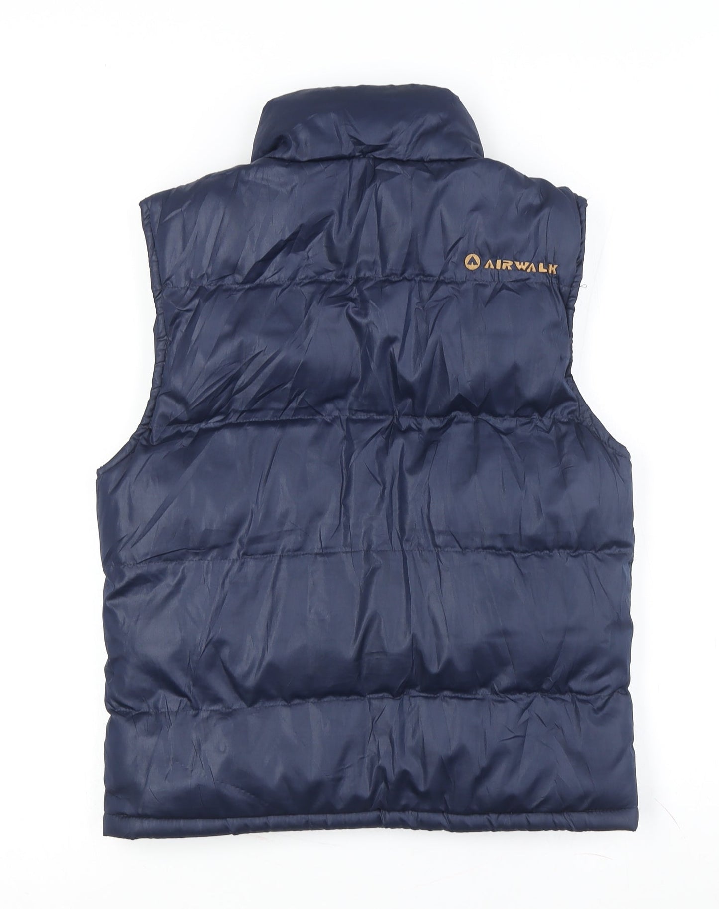 Airwalk Unisex Blue Puffer Waistcoat Full Zip Size 7/8