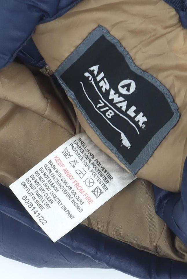 Airwalk Unisex Blue Puffer Waistcoat Full Zip Size 7/8
