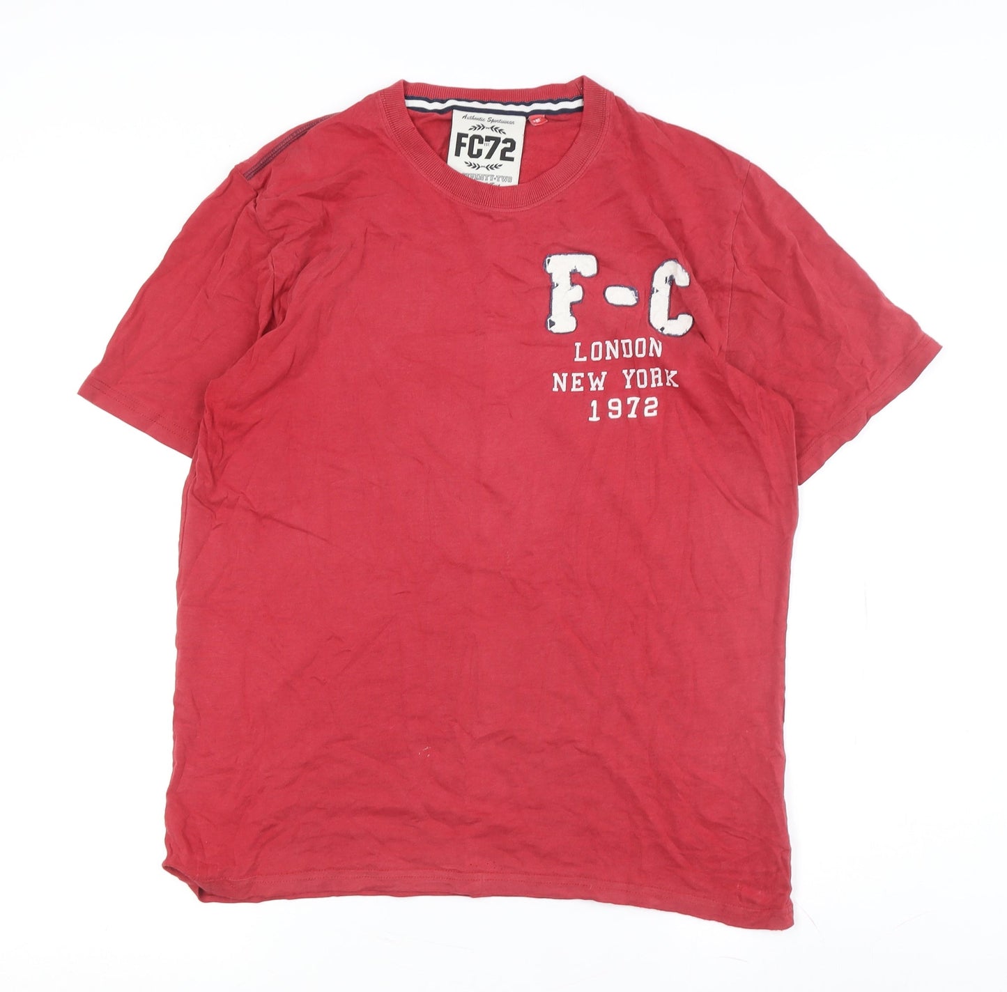 FC Seventy-Two Men's Red Crew Neck T-Shirt M