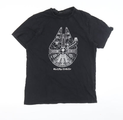 Star Wars Men's Black Graphic T-Shirt, Size S, Space Theme