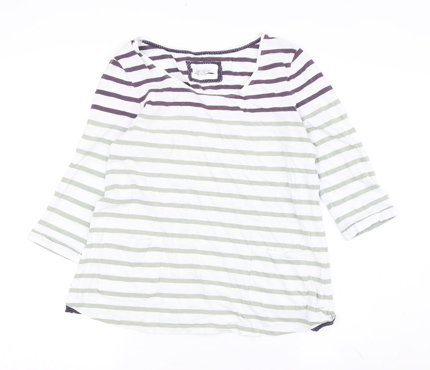 Womens UK Size 12 White Stuff Multicoloured Basic T-Shirt
