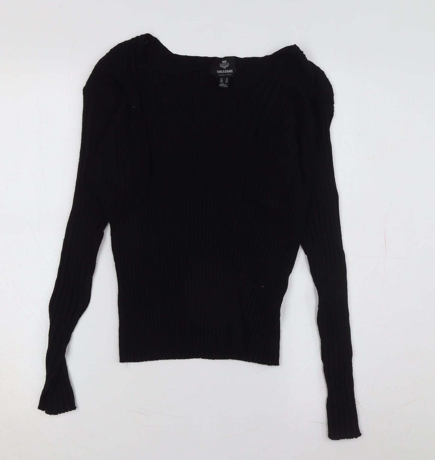 Womens UK Size 10 Threadbare Black Pullover Jumper