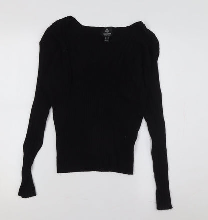 Womens UK Size 10 Threadbare Black Pullover Jumper