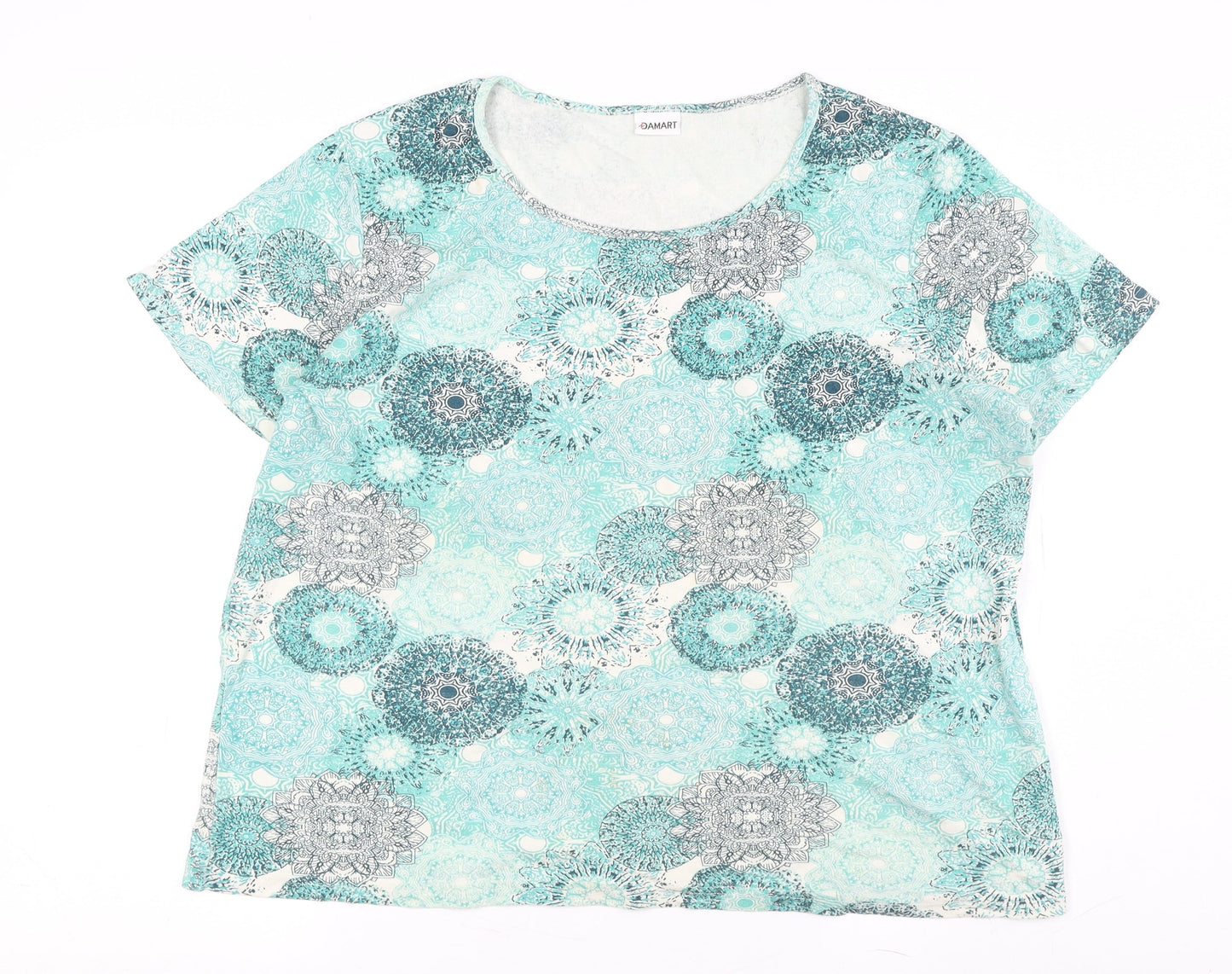 Damart Women's Multicoloured Geometric T-Shirt, XL, Cotton