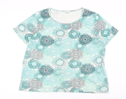 Damart Women's Multicoloured Geometric T-Shirt, XL, Cotton