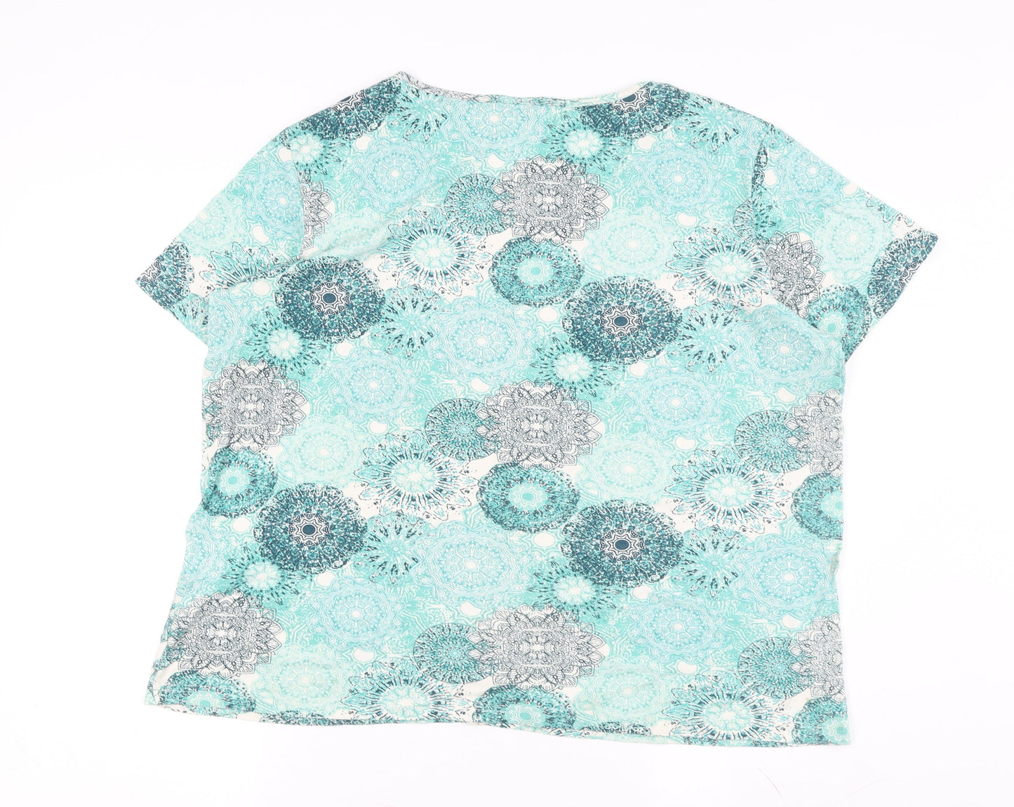 Damart Women's Multicoloured Geometric T-Shirt, XL, Cotton