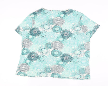 Damart Women's Multicoloured Geometric T-Shirt, XL, Cotton