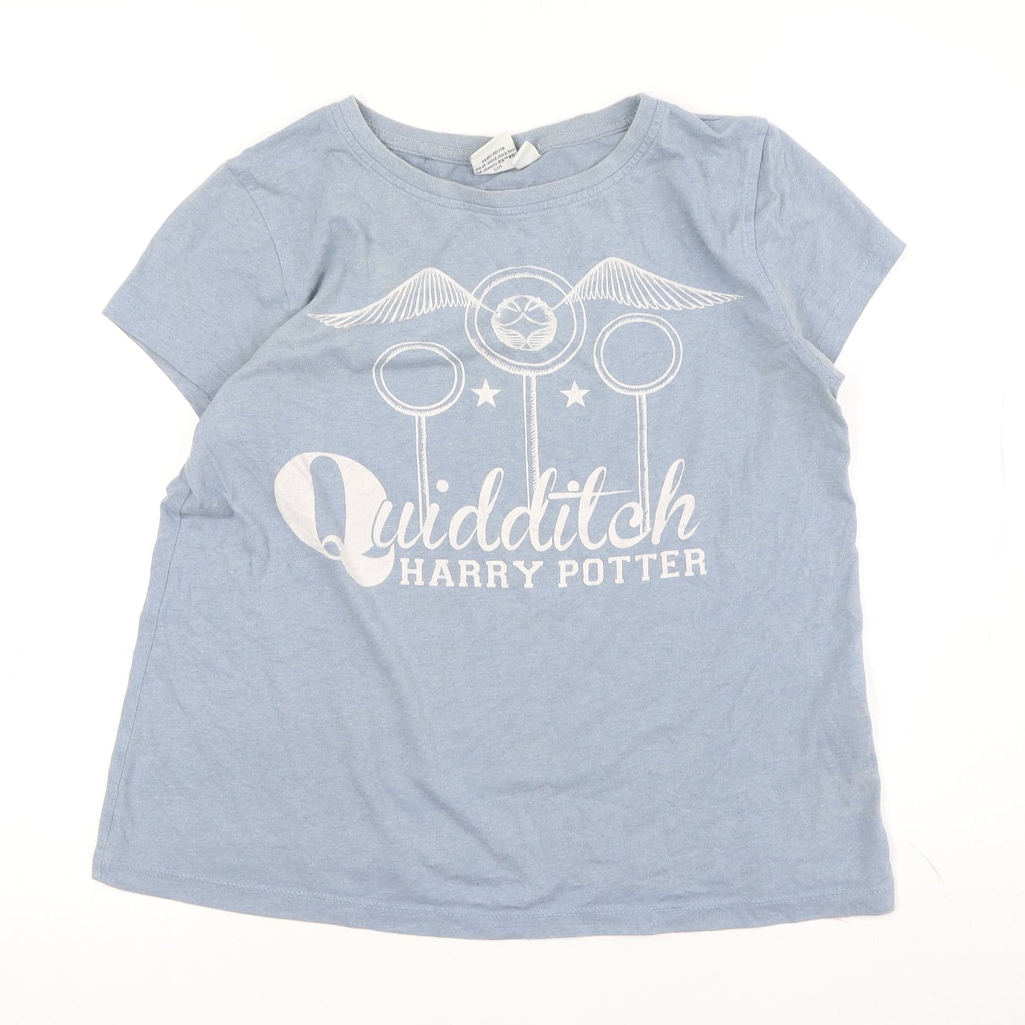 Womens UK Size 14 Harry Potter Blue Basic T-Shirt