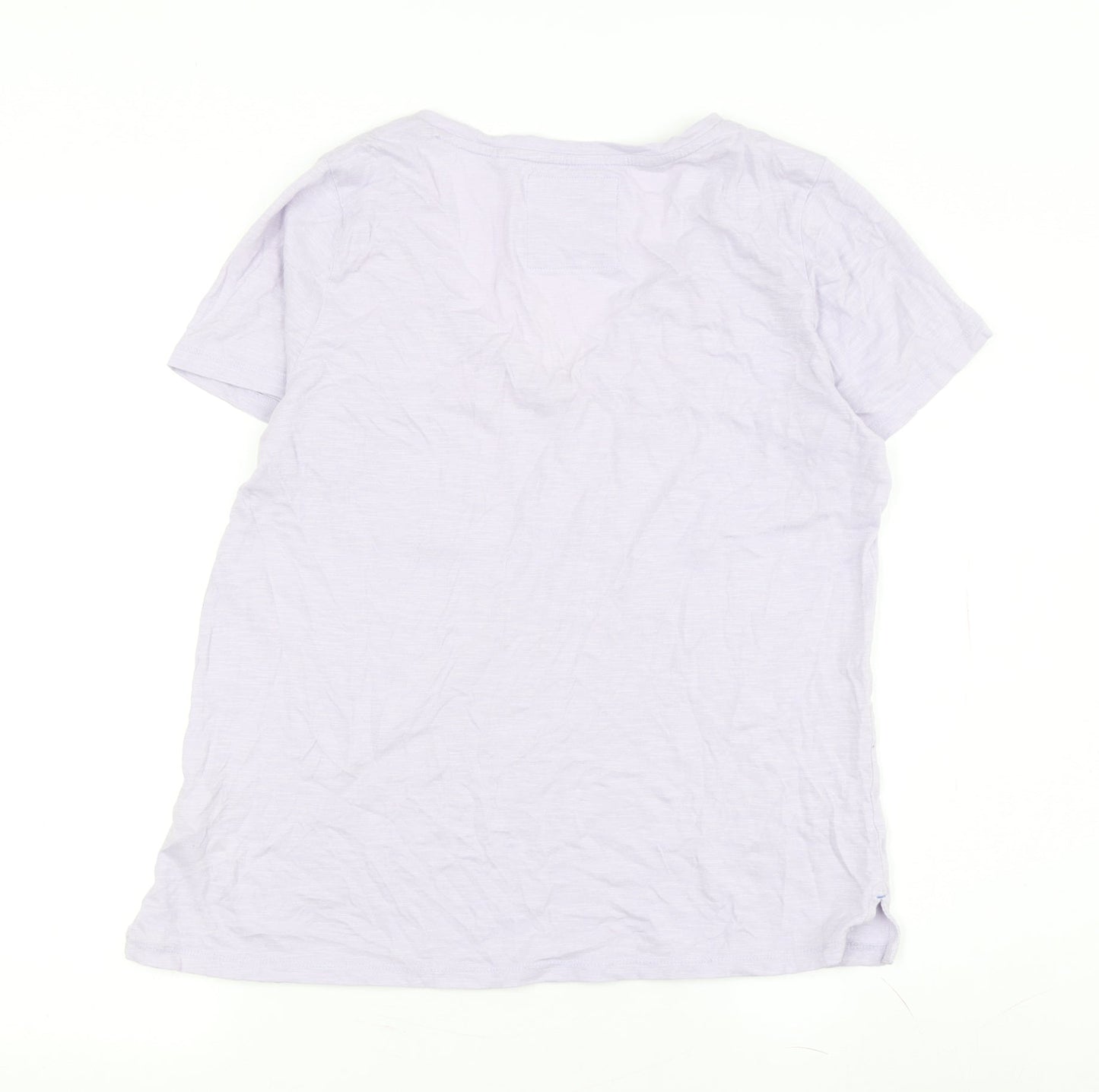 FatFace Women’s White Cotton V-Neck T-Shirt Size 8