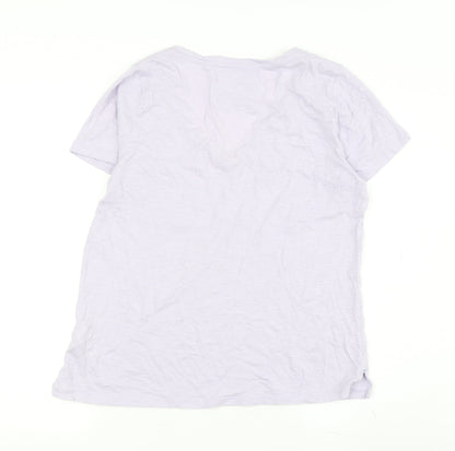 FatFace Women’s White Cotton V-Neck T-Shirt Size 8