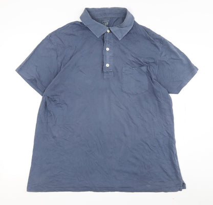 Gap Men's Blue XL Polo Shirt with Collar, Short Sleeve
