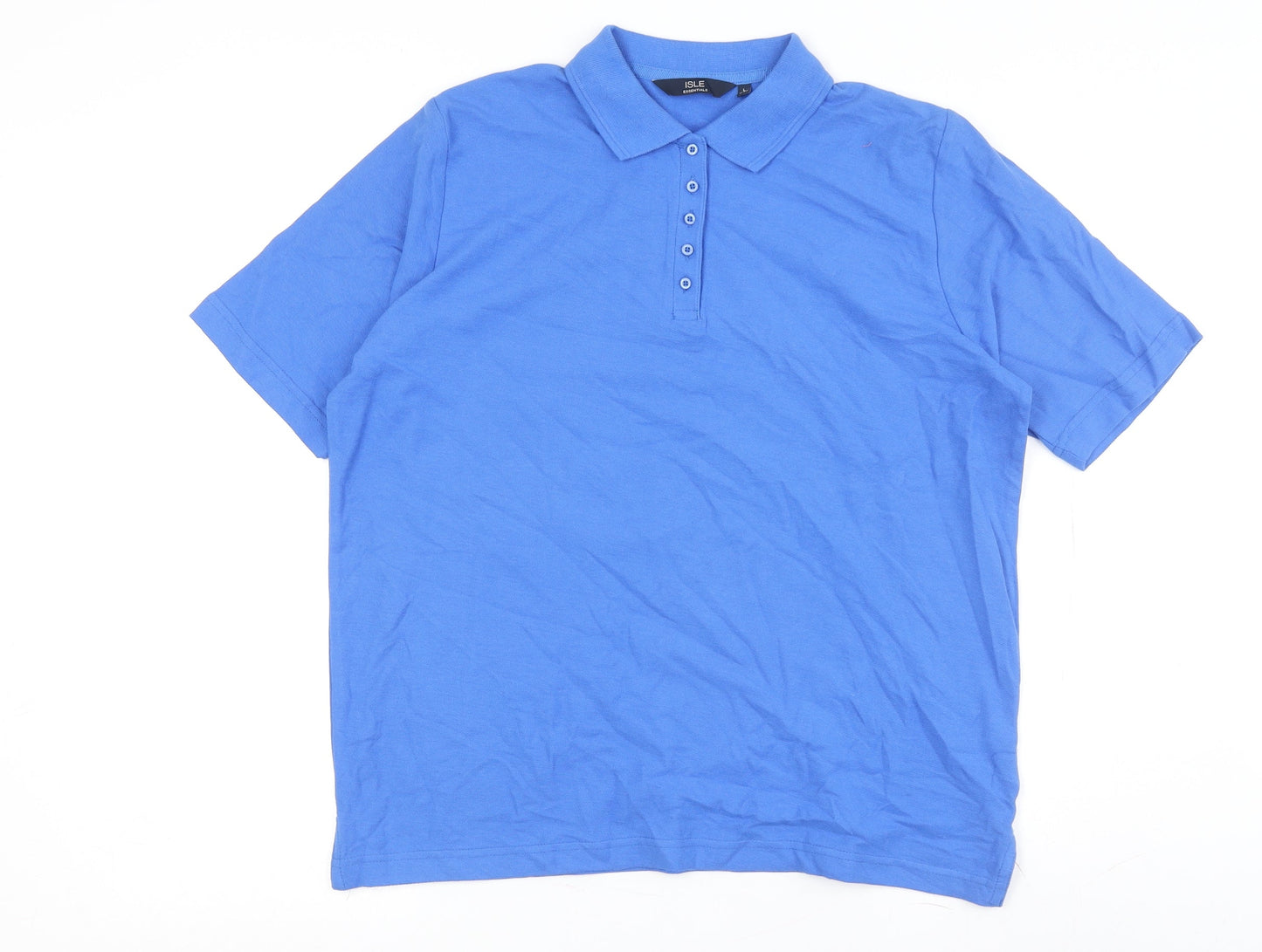 Isle Essentials Men's Blue Polo Large Short Sleeve