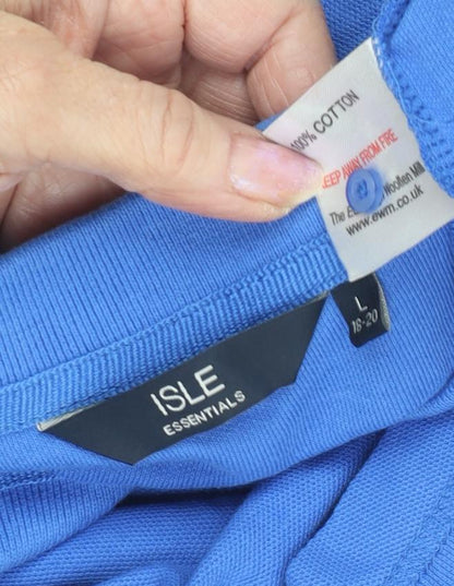 Isle Essentials Men's Blue Polo Large Short Sleeve