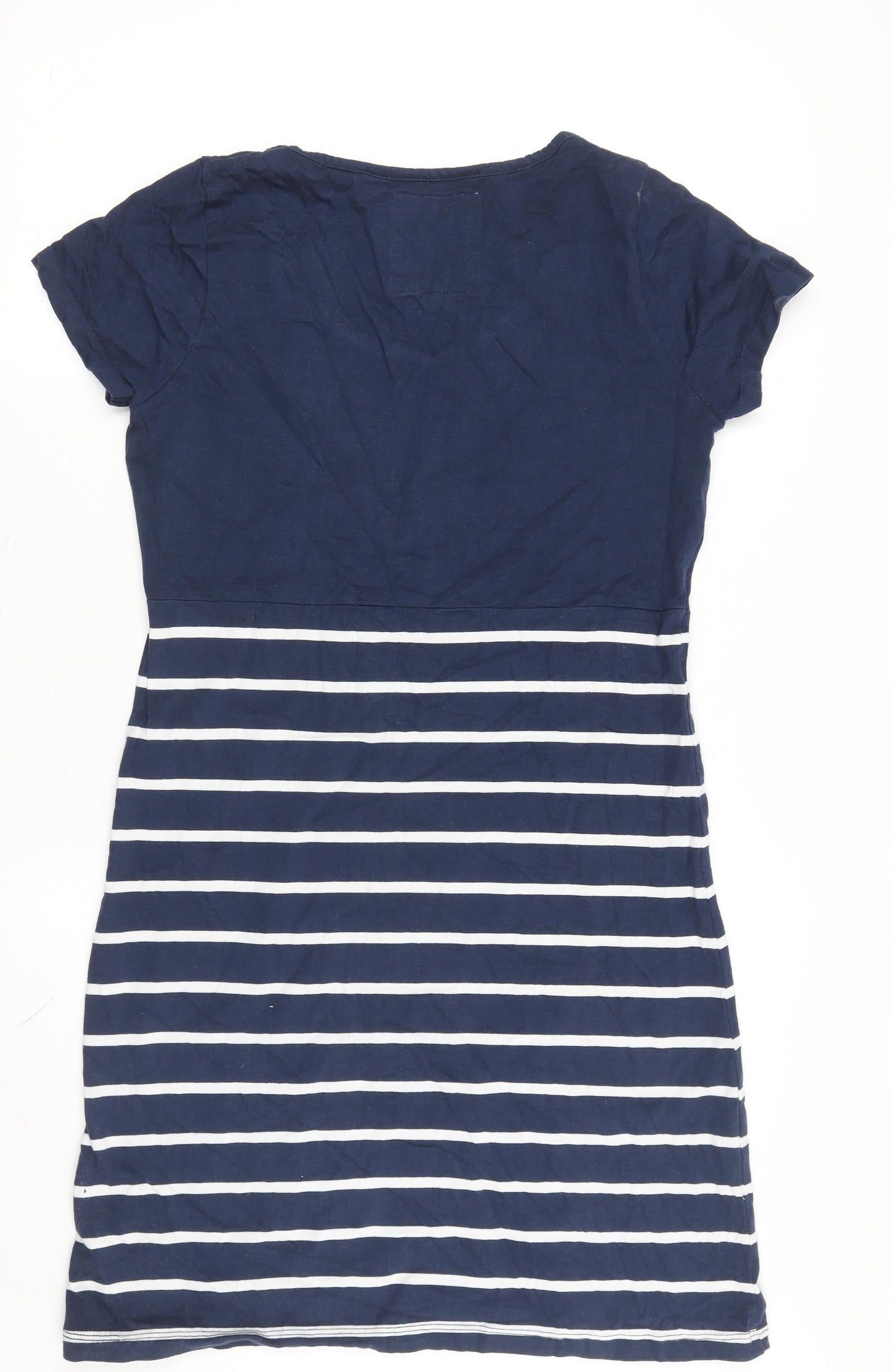 Lazy Jacks Women Blue Nautical Stripes T-Shirt Dress